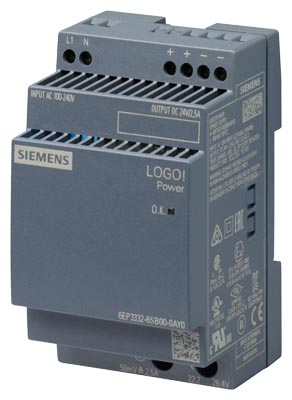 6EP3332-6SB00-0AY0 - LOGO!POWER 24 V/2.5 A Stabilized